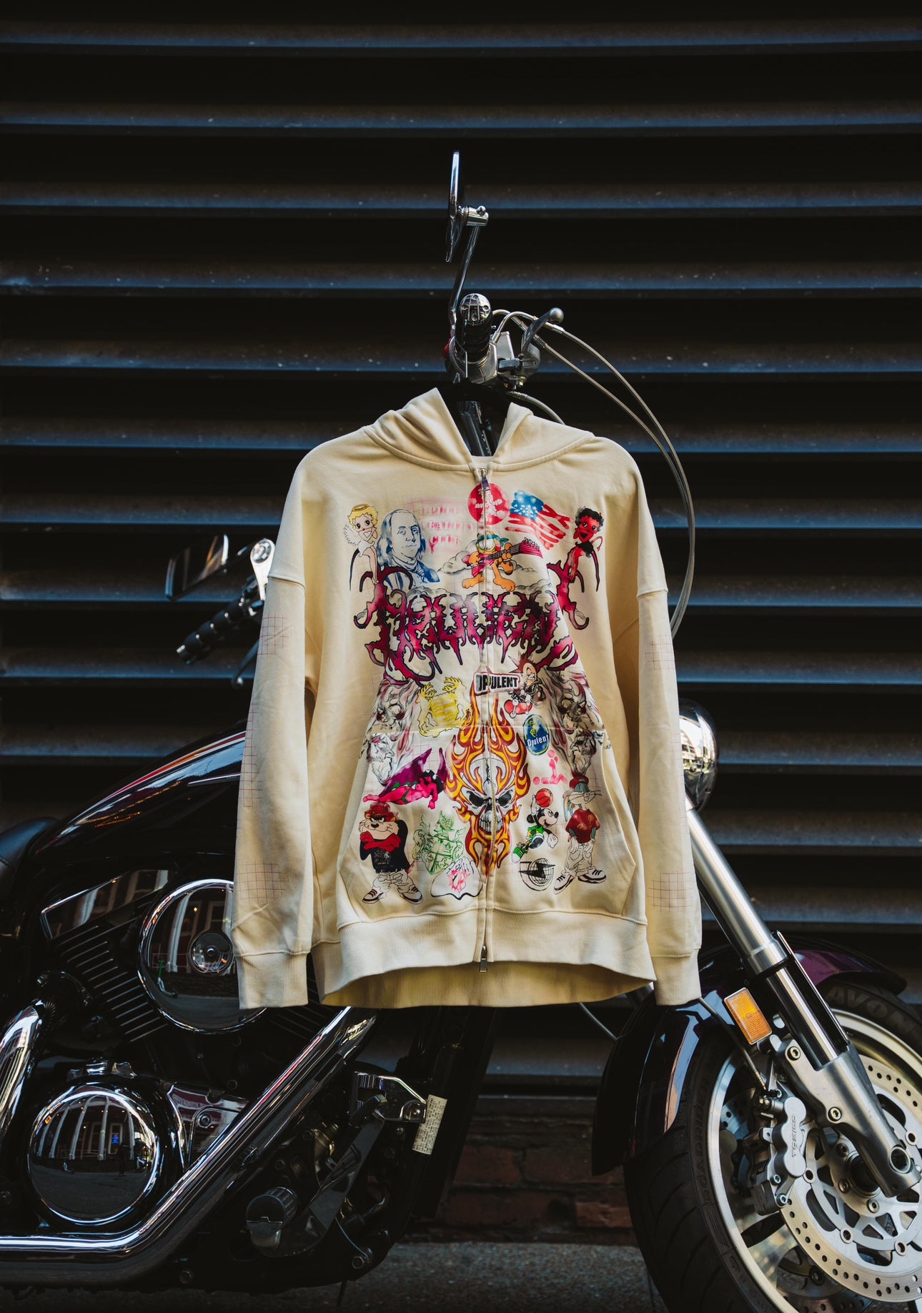 Opulent ‘Comic-Grid’ Zip-Up
