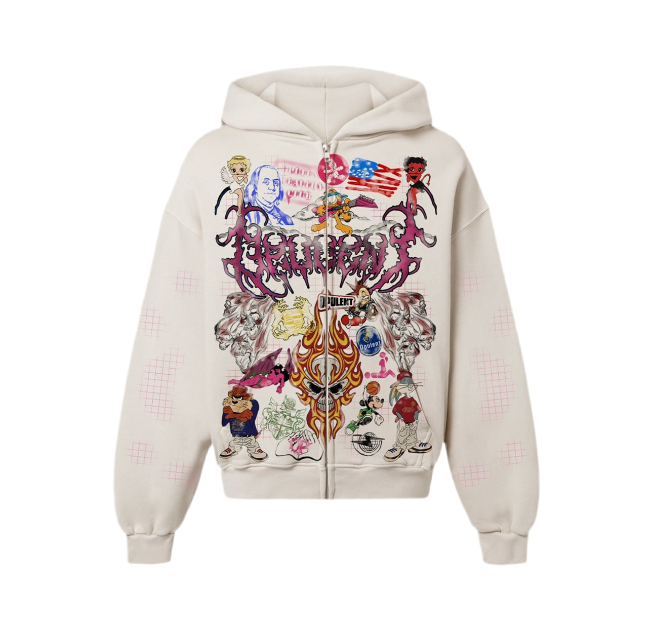 Opulent ‘Comic-Grid’ Zip-Up